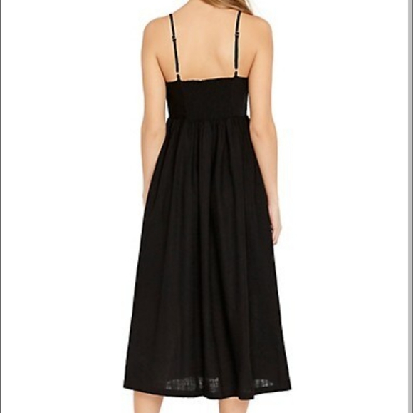 Linen Button front Catina midi dress by Buffalo David Bitton Sz M Black - Picture 2 of 14